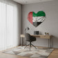 Geometric UAE Flag Heart Acrylic Wall Art