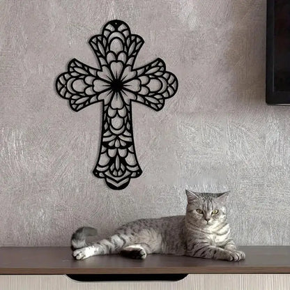 Elegant Black Acrylic Cross - Christian's Home Decal 2