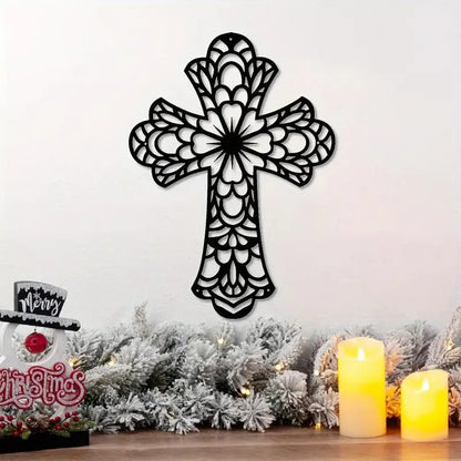 Elegant Black Acrylic Cross - Christian's Home Decal 3
