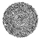 Four Quls Round Islamic Wall Calligraphy Art In Black Color In Dubai