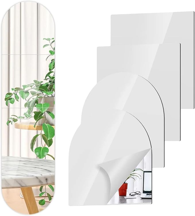 Four Pieces Square Shape Wall Acrylic Mirror - Modern Home Decoration ...