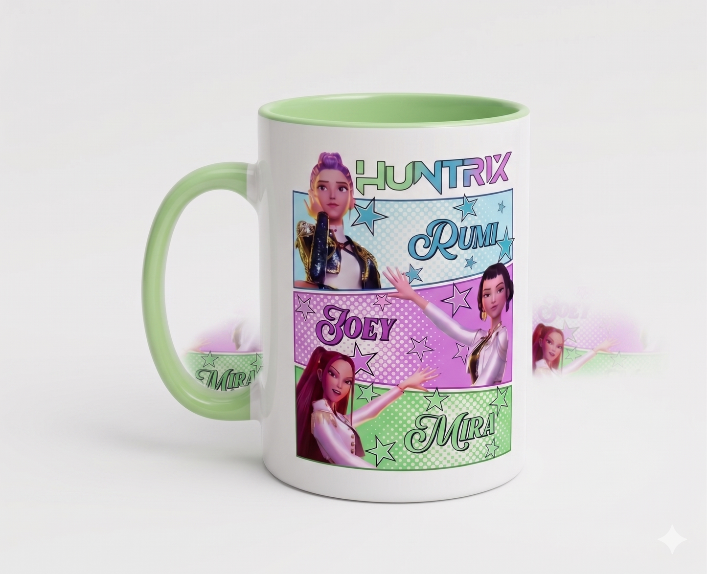 Huntrix Kpop Demon Hunters Inspired Coffee Mug, Rumi Zoey Mira Design, Gift for Kpop Fans Unique Mug, Ceramic Mug, Tea Cup
