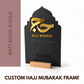 Matte Black Gold Hajj Mubarak Plaque | Arabic Calligraphy Islamic Home Decor