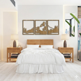 Wooden wall art mountain, Set of 3