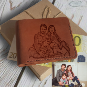 Personalized Men’s Photo Wallet - Engraved Wallet Gift for Him