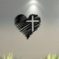 Heart With Jesus Cross - Christian Home Decal 