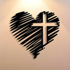 Heart With Jesus Cross - Christian Home Decal 2