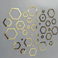 Acrylic Hexagon Ring Mirror Wall Stickers