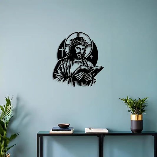 Jesus Christ and Book - Christian's Home Decal