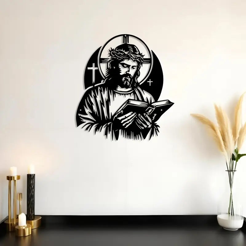 Jesus Christ and Book - Christian's Home Decal 2