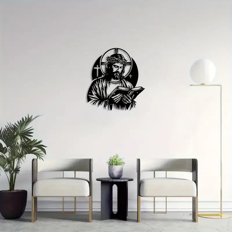 Jesus Christ and Book - Christian's Home Decal 4