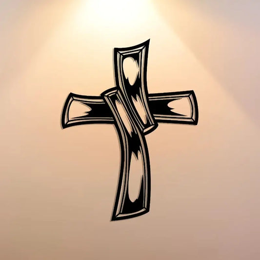 Jesus Cross Hollowed-out Retro - Christian Wall Decal