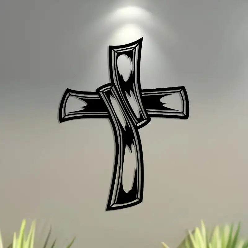 Jesus Cross Hollowed-out Retro - Christian Wall Decal 1
