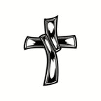 Jesus Cross Hollowed-out Retro - Christian Wall Decal 2