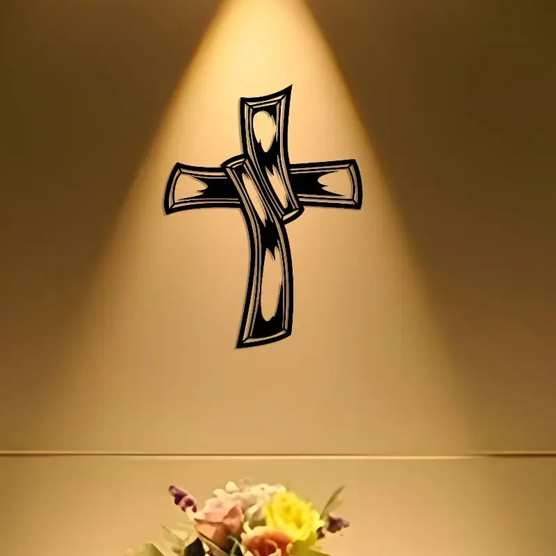 Jesus Cross Hollowed-out Retro - Christian Wall Decal 4