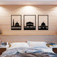 Kaaba, Masjid Nabawi & Masjid al-Aqsa - Acryilc Islamic Wall Decor Art in Dubai