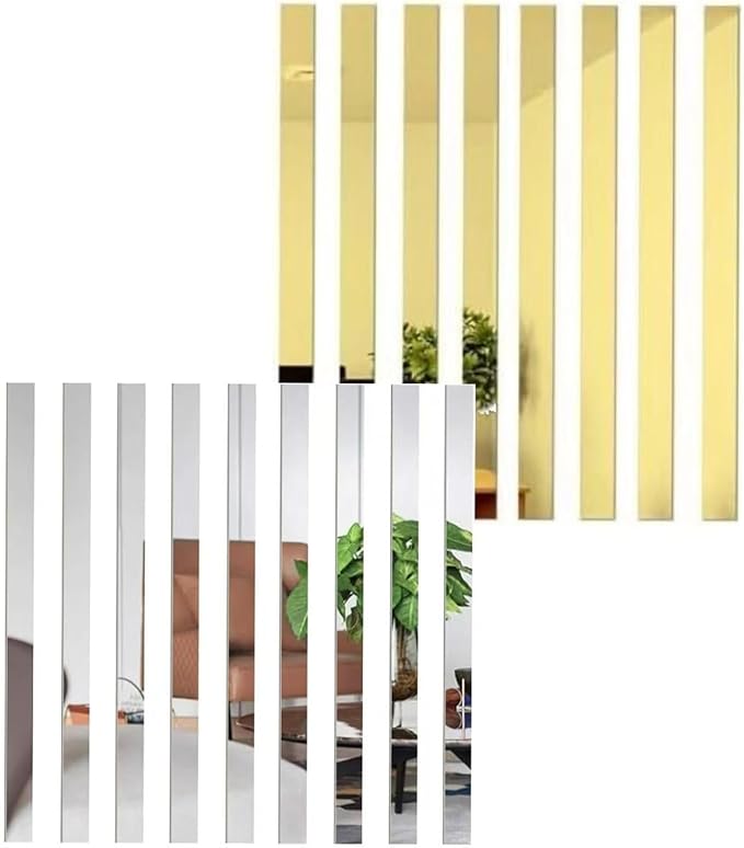 Line Design Mirror Wall | 20 pieces | - Modern Home Wall Decor - Best For Home and Office