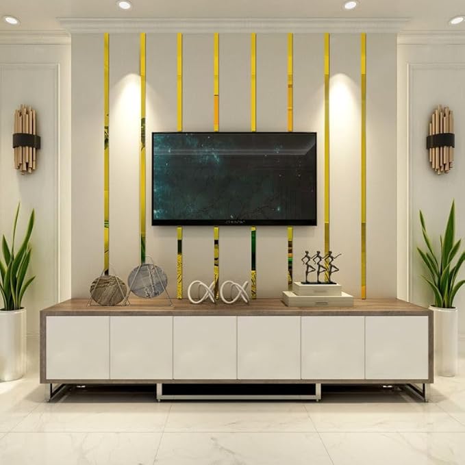 Line Design Mirror Wall | 20 pieces | - Modern Home Wall Decor - Best For Home and Office