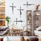 Love, Faith, Family, Hope in Cross Style - Chirsmas Wall Decor 1