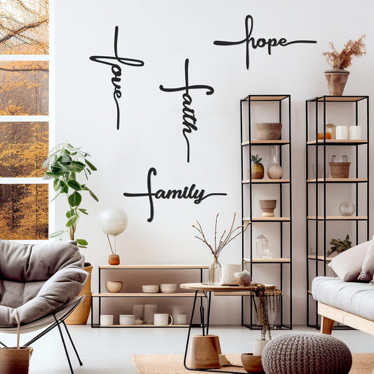 Love, Faith, Family, Hope in Cross Style - Chirsmas Wall Decor 1
