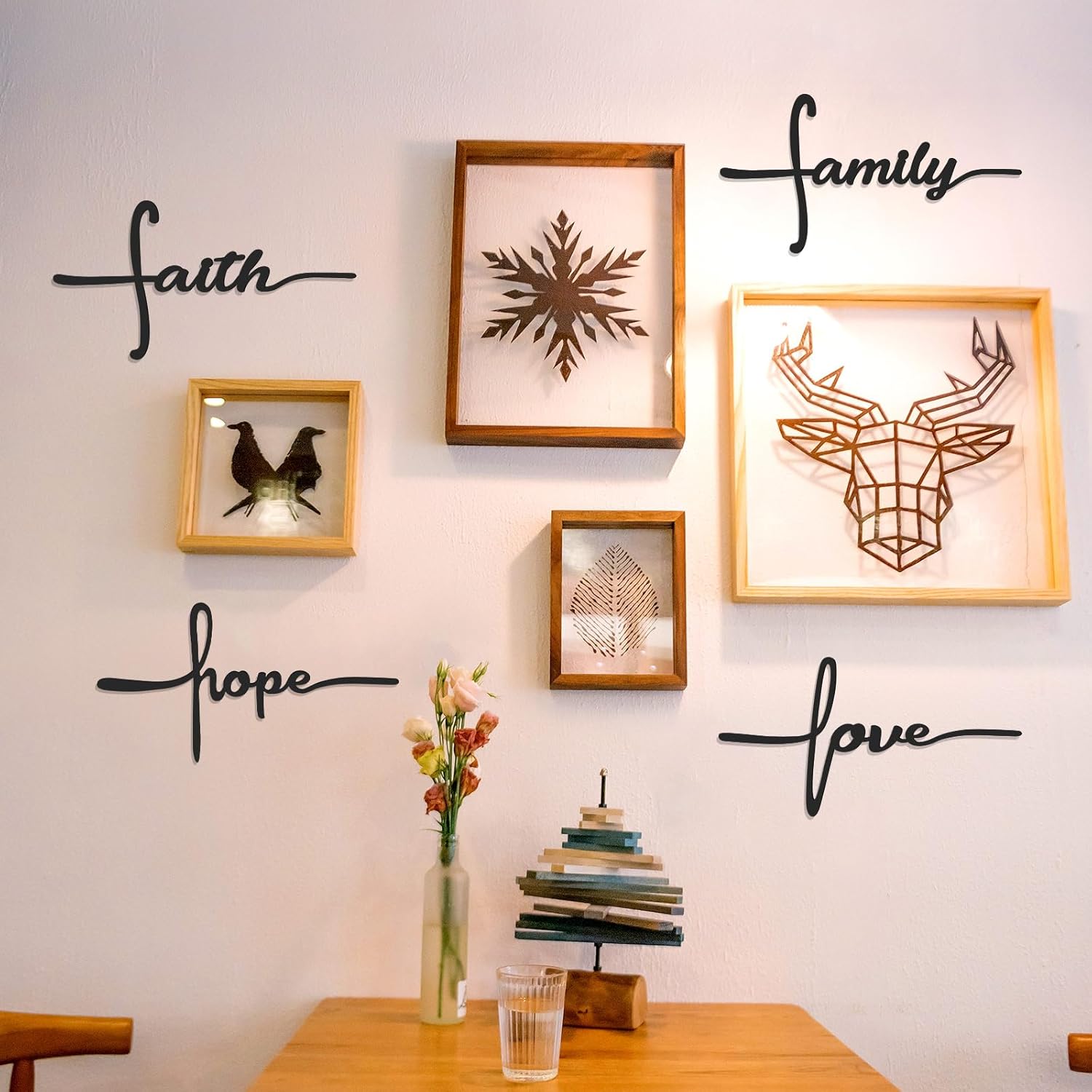 Love, Faith, Family, Hope in Cross Style - Chirsmas Wall Decor 3