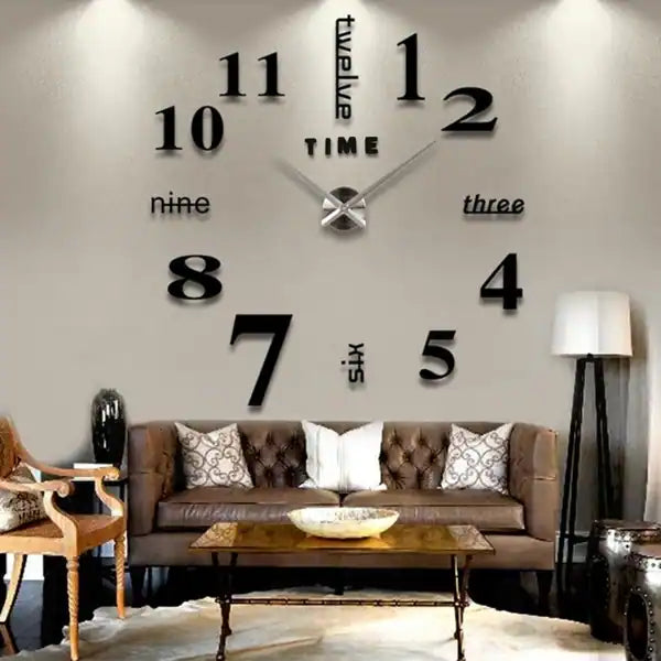 3D Wall Clock, Frameless Wall Clock DIY Wall Decoration,  Wall Clock Home Decor