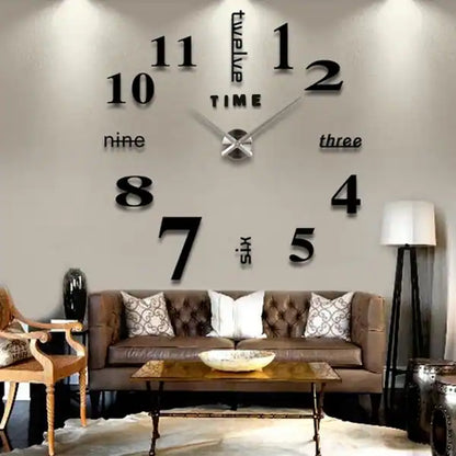 3D Wall Clock, Frameless Wall Clock DIY Wall Decoration,  Wall Clock Home Decor