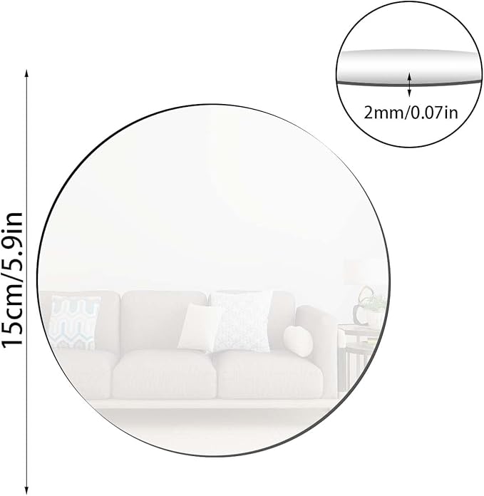 Circle Acrylic Mirror - 10 pieces -Acrylic Crystal Mirror - Best For Living Room, Bedroom & Stair Wall