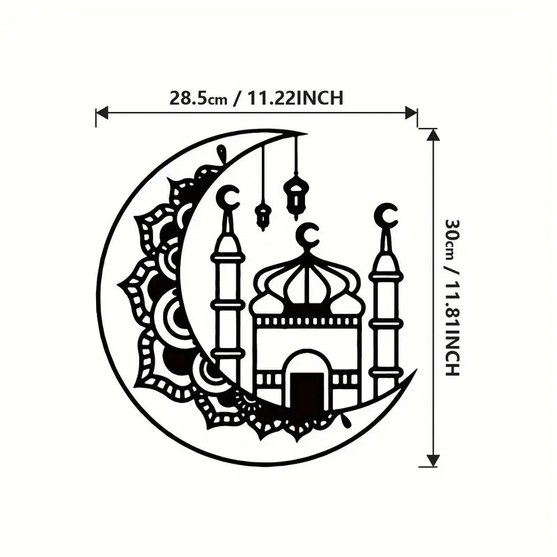 Ramadan Moon And Mosque Acrylic Wall Decor 02