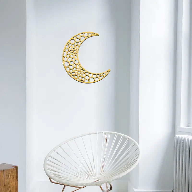 Ramadan Moon Gold Acrylic Wall Art 02