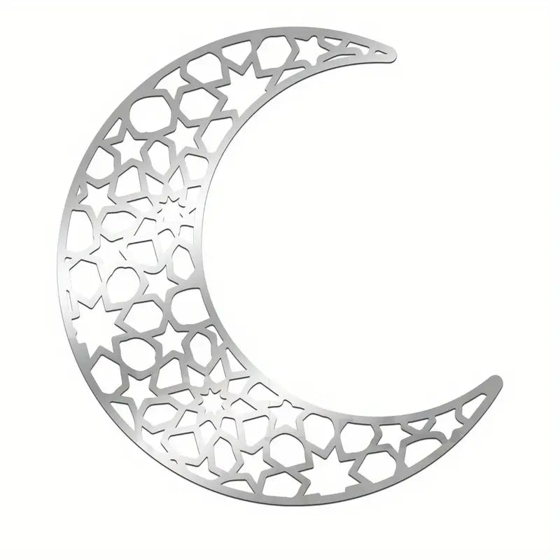 Ramadan Moon Silver Acrylic Wall Art 01