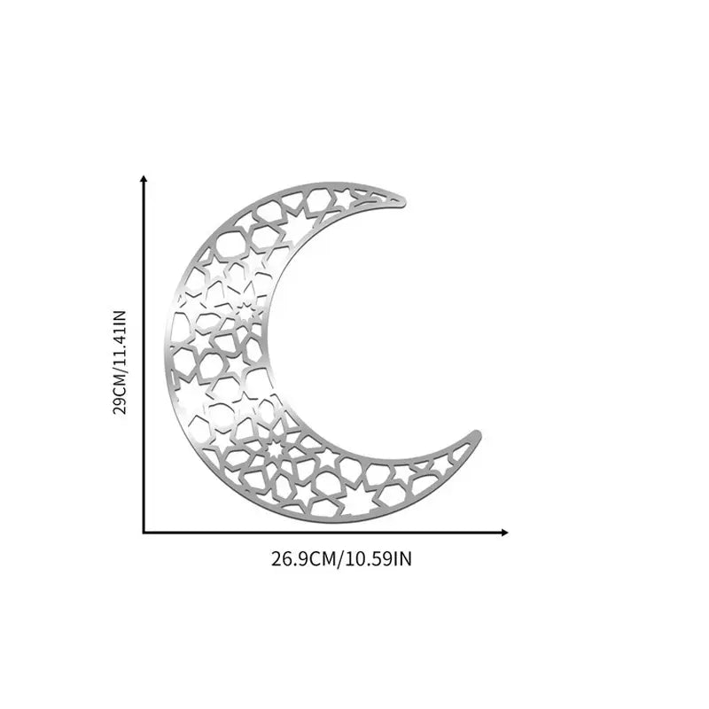 Ramadan Moon Silver Acrylic Wall Art 02