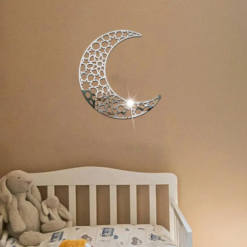 Ramadan Moon Silver Acrylic Wall Art 03