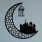 Ramadan Moon with Beautiful Mosque Acrylic Wall Art in Black Color
