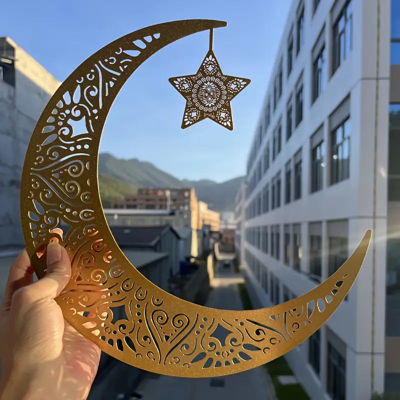 Ramadan Moon with Star Acrylic Wall Art