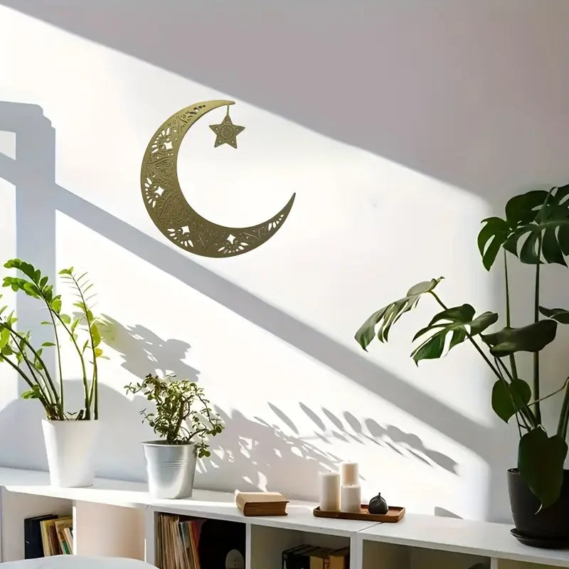 Ramadan Moon with Star Acrylic Wall Art 01