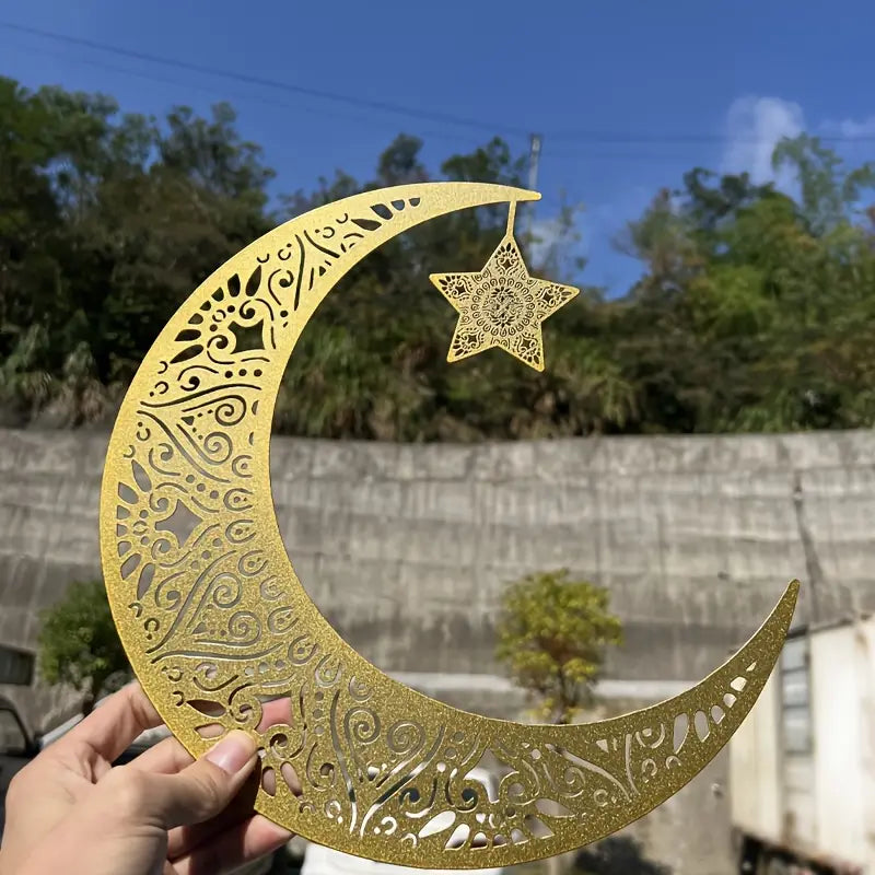 Ramadan Moon with Star Acrylic Wall Art 03