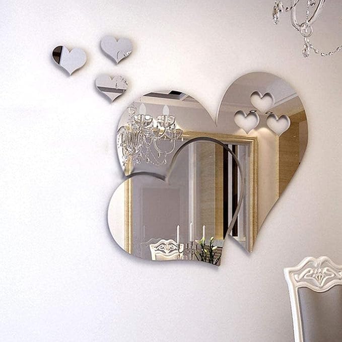 Heart Shape Acrylic Mirror - Home Wall Decor