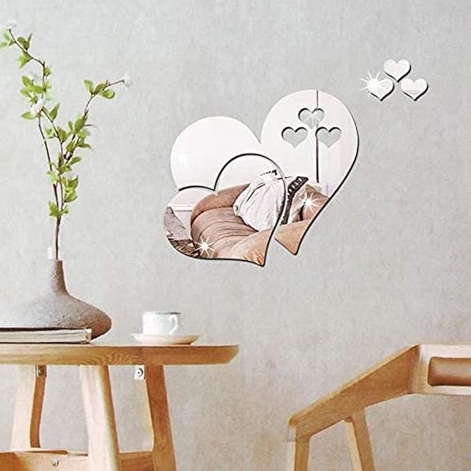 Heart Shape Acrylic Mirror - Home Wall Decor