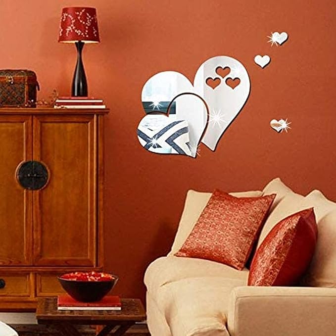 Heart Shape Acrylic Mirror - Home Wall Decor