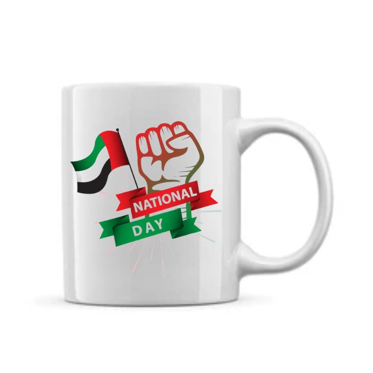 White Sublimation Ceramic Mug with Gift Box – 11 oz Blank Coffee Cup for Printing - Customized UAE National Day