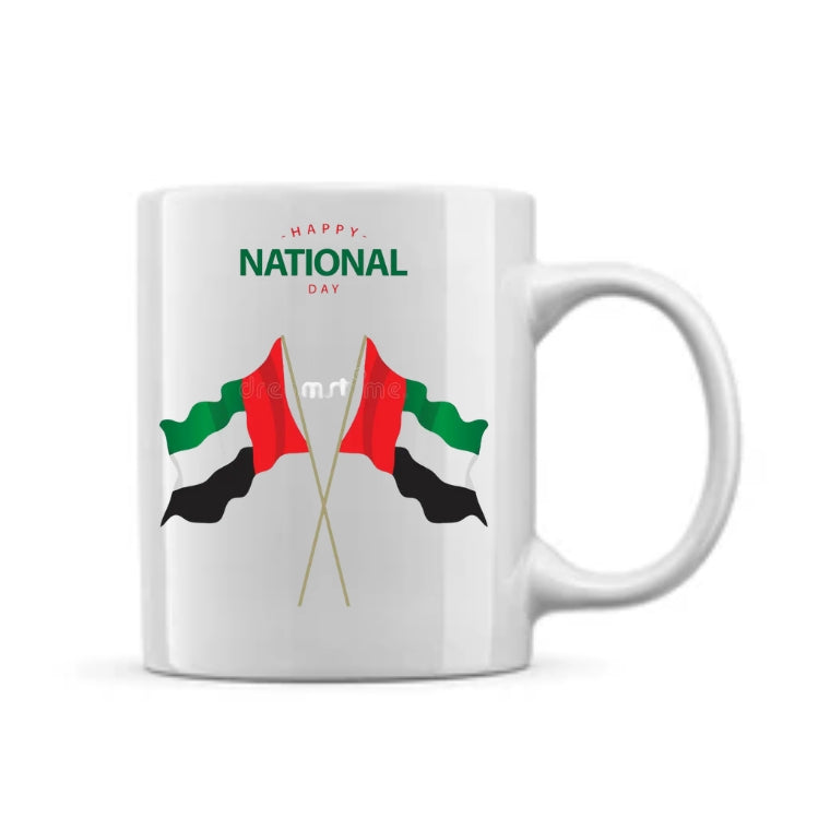 White Sublimation Ceramic Mug with Gift Box – 11 oz Blank Coffee Cup for Printing - Customized UAE National Day