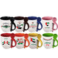 Two-Tone Ceramic Mug with Spoon – 11 oz Coffee & Tea Cup - Customized UAE National Day
