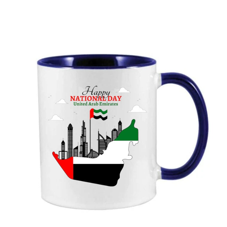 Two Tone Ceramic Mug – Stylish, Durable & Perfect for Hot or Cold Drinks - Customized UAE National Day