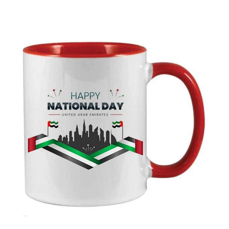 Two Tone Ceramic Mug – Stylish, Durable & Perfect for Hot or Cold Drinks - Customized UAE National Day