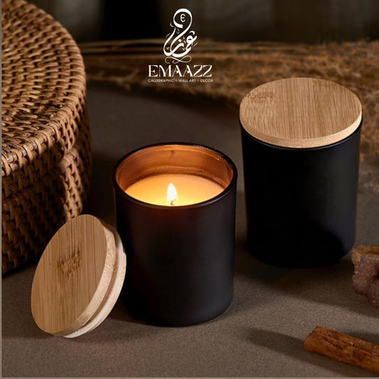 Premium Oud & Vanilla Scented Candle – Handcrafted in Glass Bottle, Long-Lasting Fragrance, Perfect for Relaxation, Home, and Gifts.