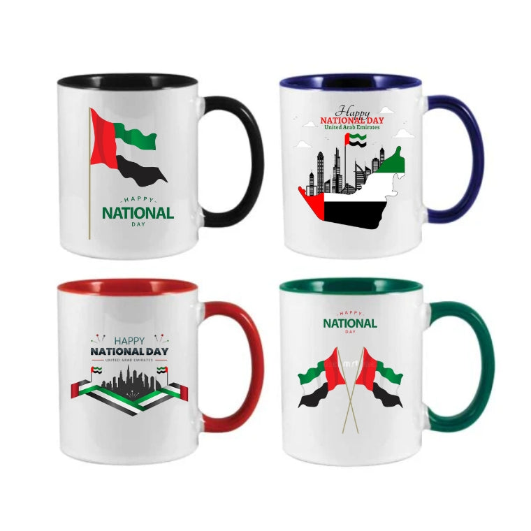 Two Tone Ceramic Mug – Stylish, Durable & Perfect for Hot or Cold Drinks - Customized UAE National Day
