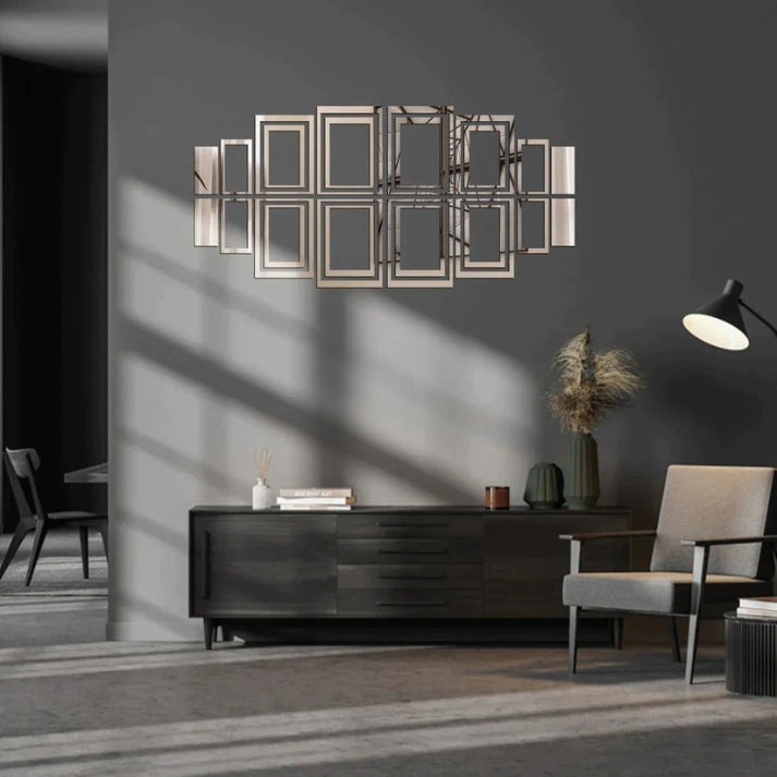 Acrylic Rectangle Ring Mirror Wall Stickers