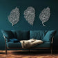 Set of 3 Acrylic Ayatul Kursi, Surah An-Nâs and Surah Al-Falaq Islamic Wall Art (Leaf Pattern)