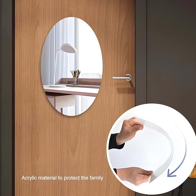 Oval Shape Acrylic Mirror -Modern Wall Mirror Best For Bathroom, Ktichen
